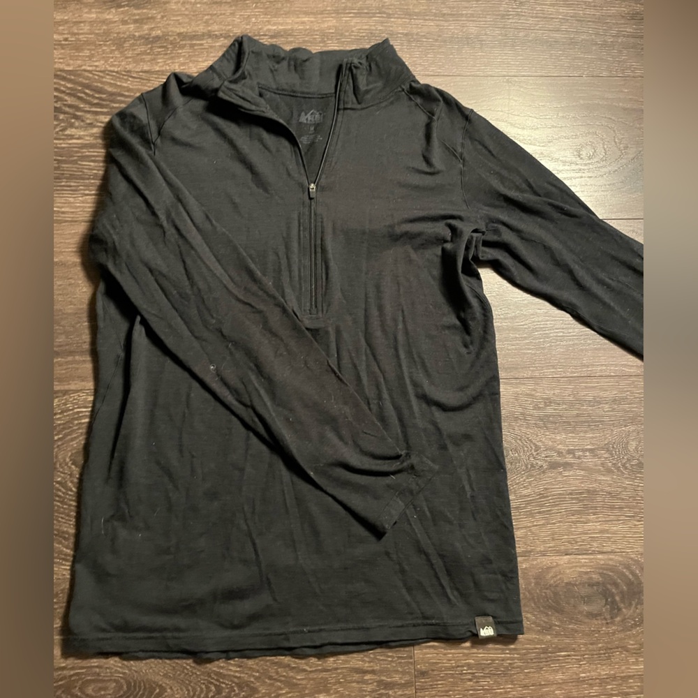 REI Black Men's Half-Zip Pullover Sweater
